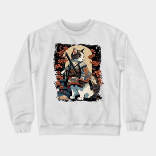 Japanese Cat Samurai Katana Catana - Cat lover Crewneck Sweatshirt